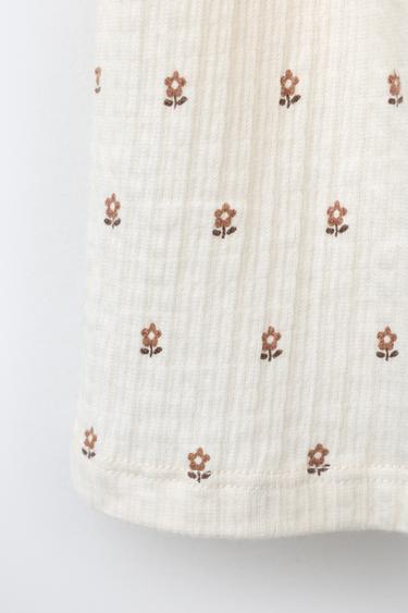 ROBE COMBINÉE À IMPRIMÉ FLEURI - Écru de Zara - Image 3