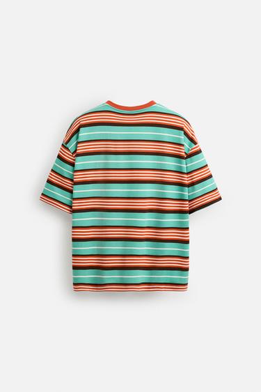 STRIPED EMBROIDERED T-SHIRT © OTIS KWAME KYE QUAICOE - Green by Zara - Image 7
