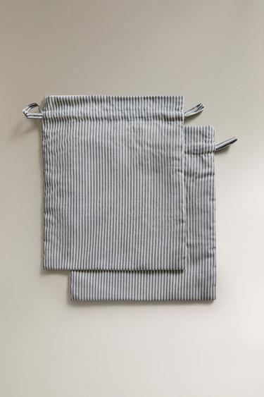 KIDS’ STRIPED LAUNDRY BAG PACK (PACK OF 2) - Grey by Zara - Image 3