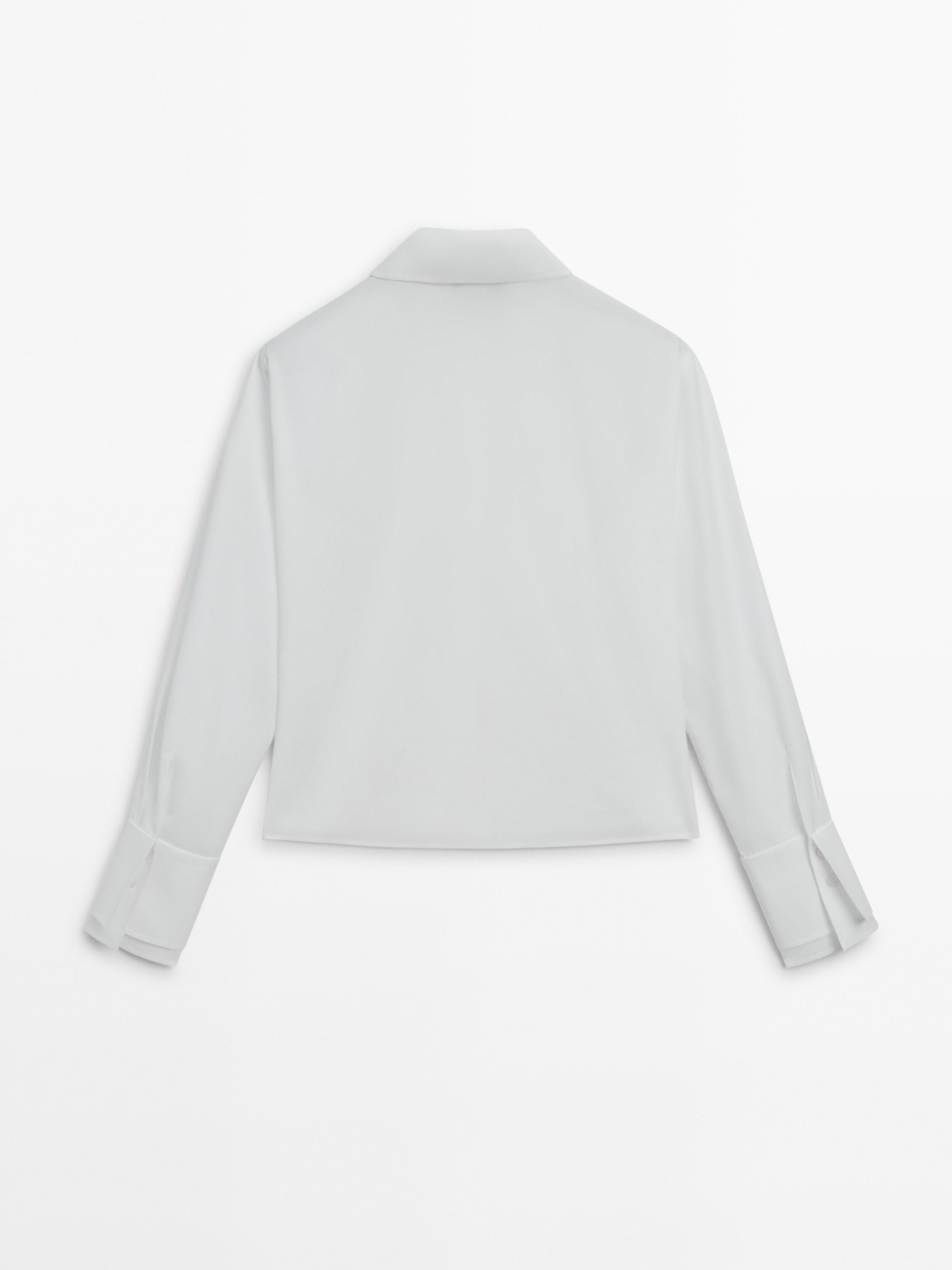 Cotton shirt with double cuffs - Studio - White | ZARA United States