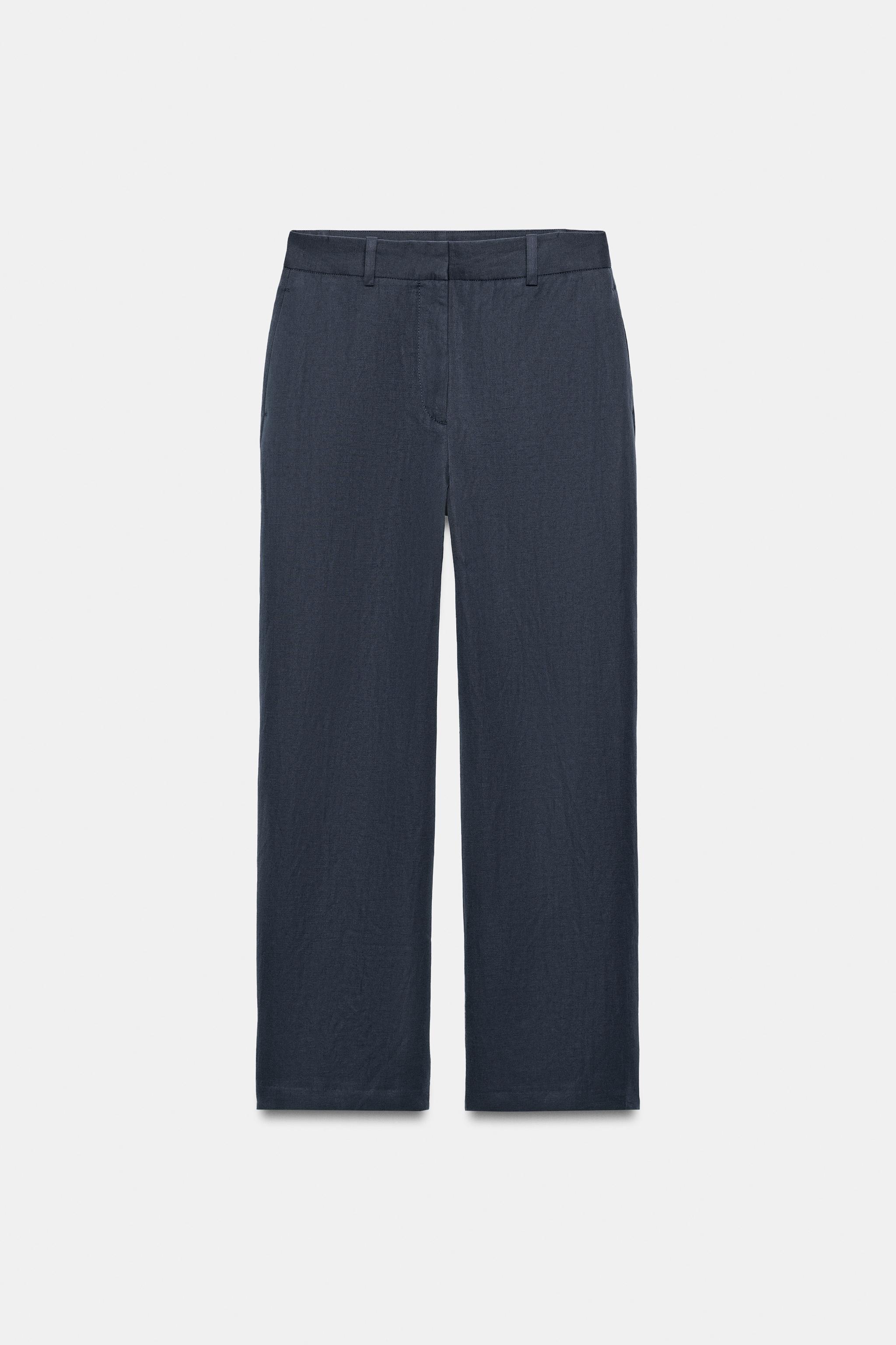 ZW COLLECTION LINEN-BLEND BARREL TROUSERS
