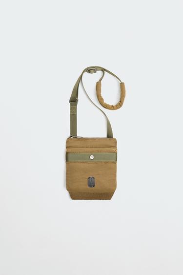 Zara NYLON CROSSBODY BAG X SR_A - Khaki Green