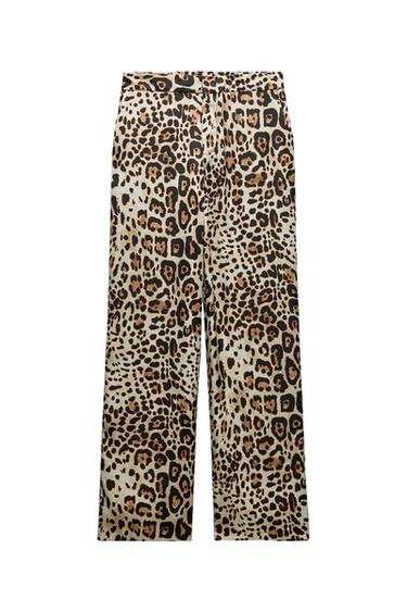 STRAIGHT FIT SNAKESKIN PRINT TROUSERS