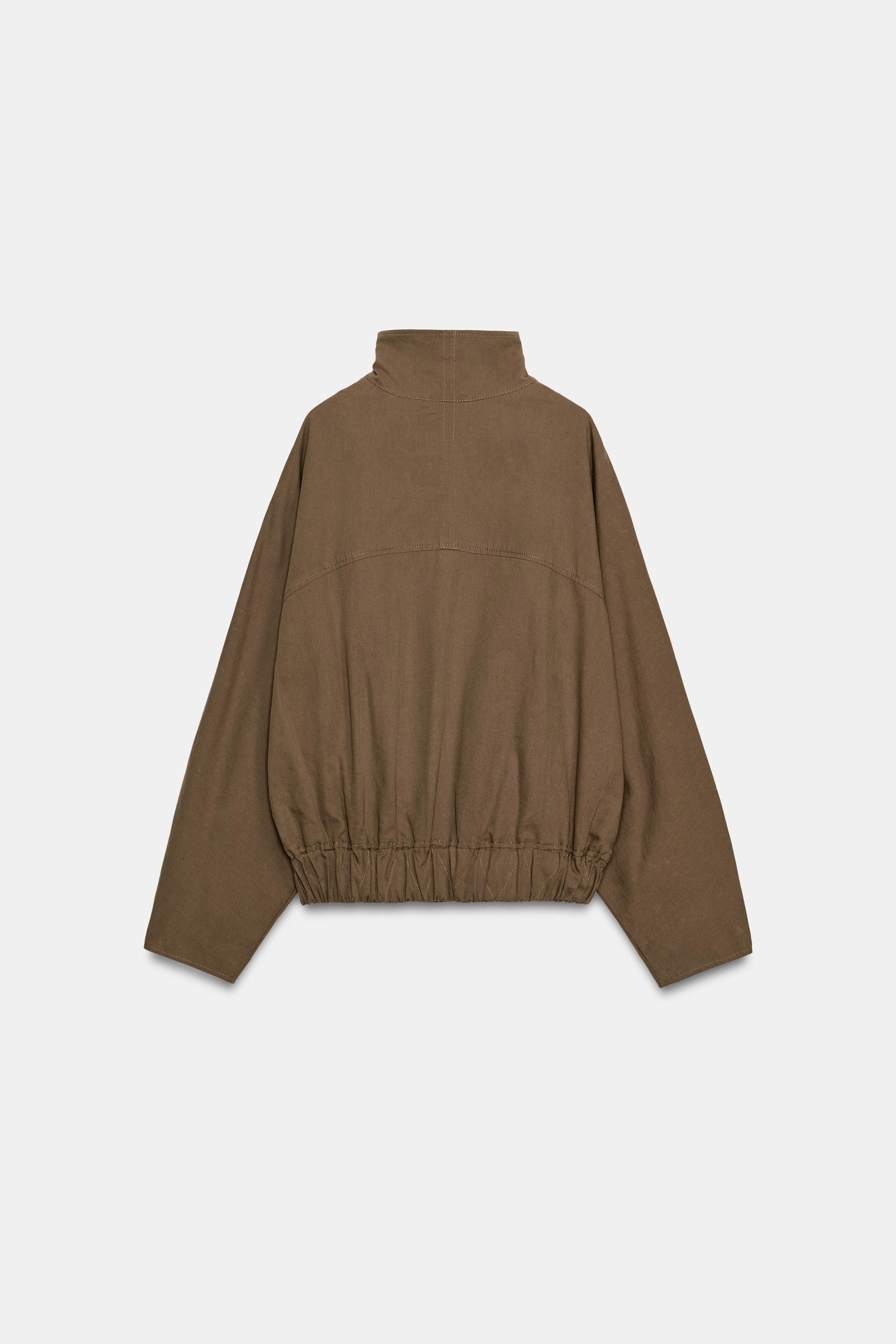 ZARA ハイネックストレッチヘムジャケット ハイネックストレッチヘムジャケット - ブラウン | ZARA Japan / 日本