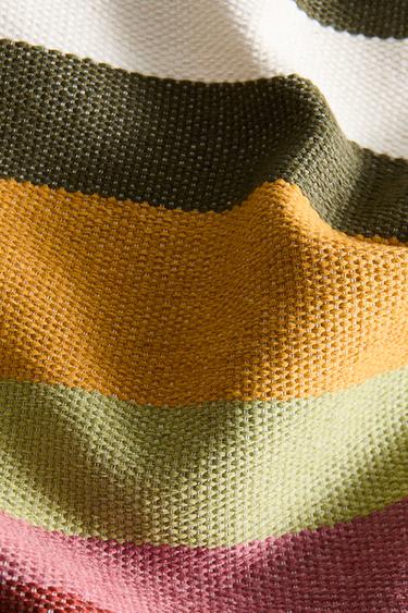 MULTICOLOURED STRIPED COTTON TABLE RUNNER - Green by Zara - Image 3