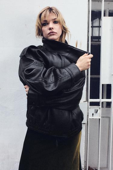 FAUX LEATHER JACKET - Black by Zara