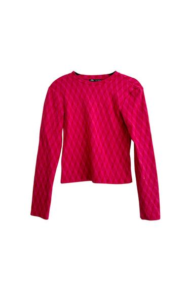 TOP /JERSEY ESTAMPADO ROMBOS ELÁSTICO