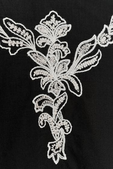 BLOUSE BRODÉE ZW COLLECTION - Noir de Zara - Image 7