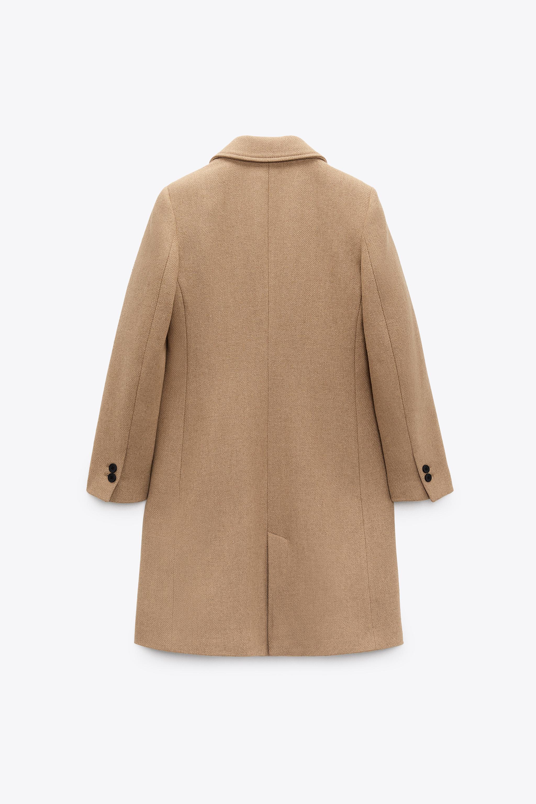 Zara wool blend 2024 oversized camel coat