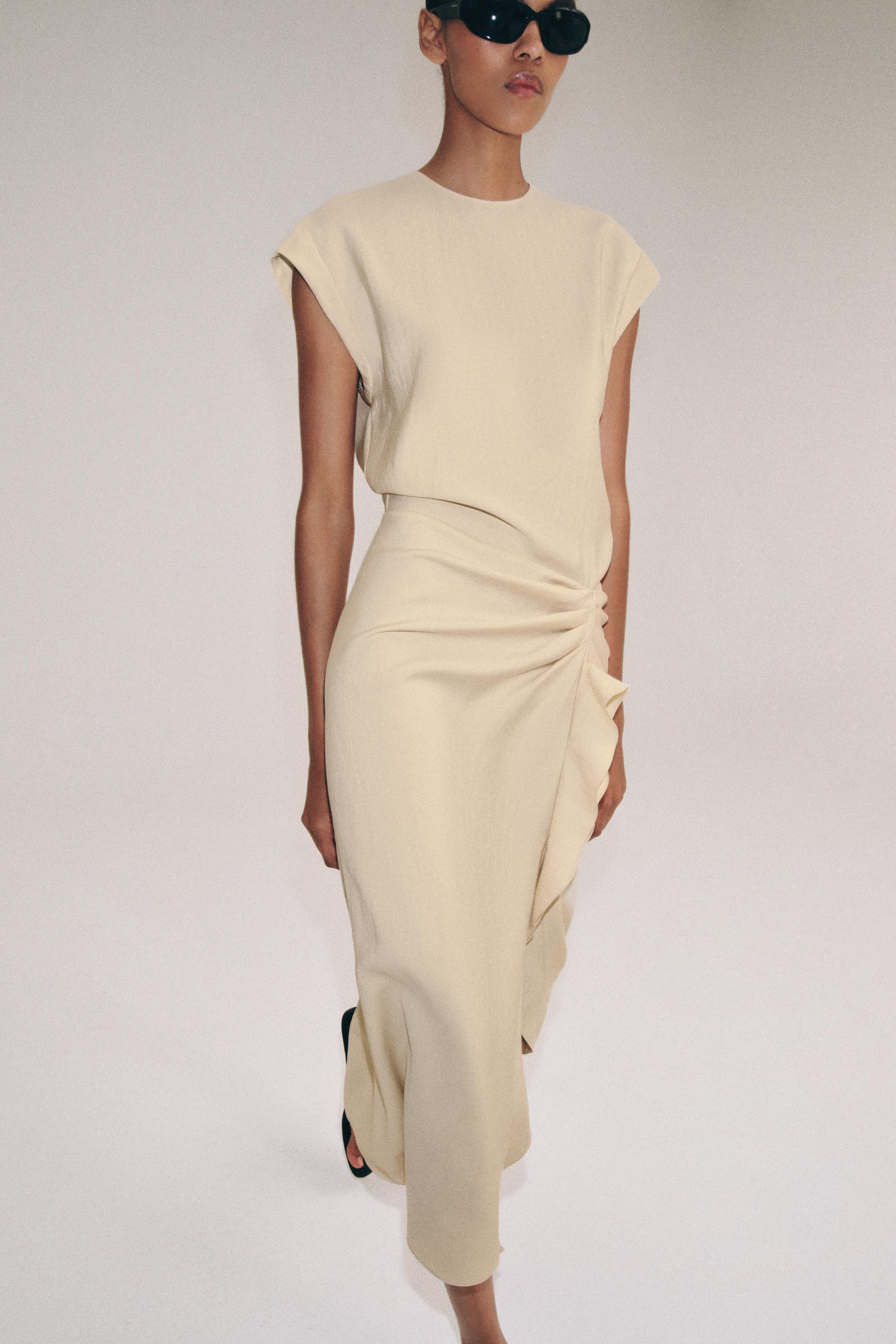ZW COLLECTION MIDI DRESS WITH RUFFLES