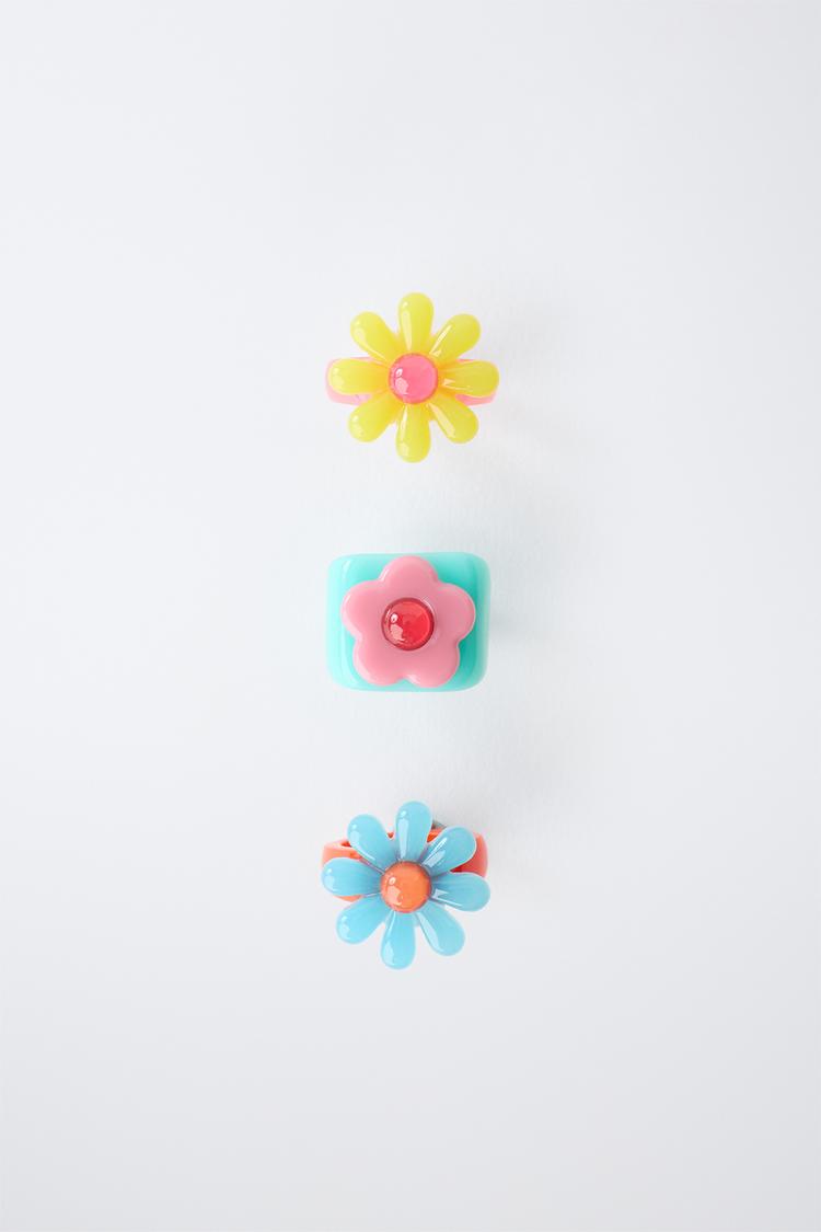 Pack tres anillos flor