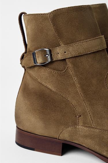 BOTTES EN CUIR À BOUCLE BOBBY GILLESPIE X ZARA - Marron de Zara - Image 4
