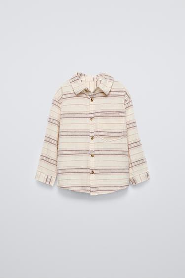CAMISA RAYAS TEXTURA - Crudo de Zara - Imagen 0