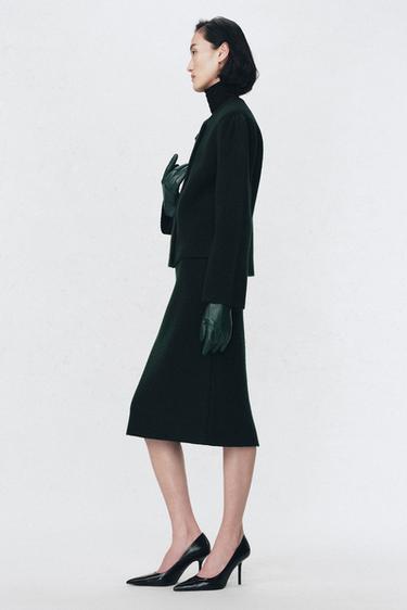 VESTE ÉPAULETTES LAINE SOSHIOTSUKI X ZARA - Vert bouteille foncé de Zara - Image 2