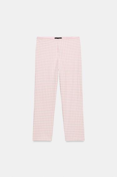 GINGHAM CHECK CAPRIS - Pink / White by Zara