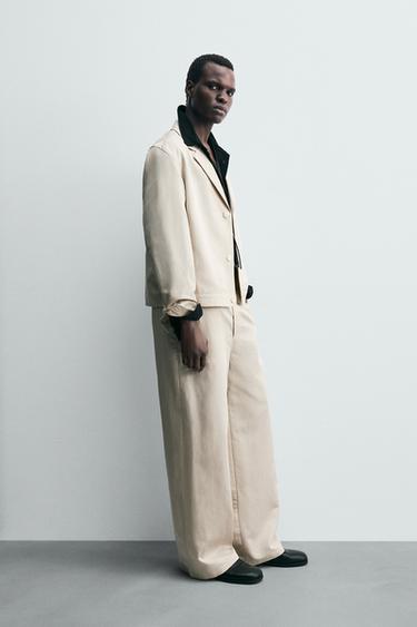 RELAXED FIT OVERSHIRT - Beige by Zara - Image 3