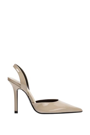 POINTED TOE SLINGBACK HEELS - Taupe Grey by Zara