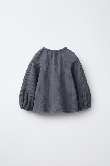 COTTON GAUZE SHIRT - Anthracite grey by Zara - Image 1
