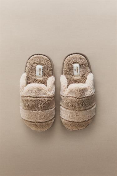KIDS' FAUX SHEARLING MULE SLIPPERS - Light beige by Zara - Image 5