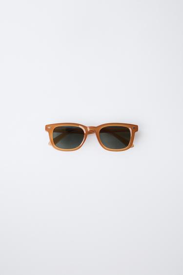 GAFAS DE SOL CUADRADAS MONTURA TRANSLUCIDA - Marrón claro de Zara - Imagen 0