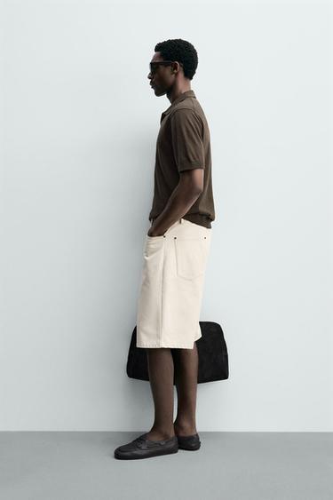 REGULAR FIT KNIT POLO SHIRT - Olive green by Zara - Image 3