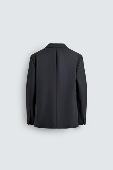 NON-IRON TECHNICAL SUIT BLAZER - Navy blue by Zara - Image 5
