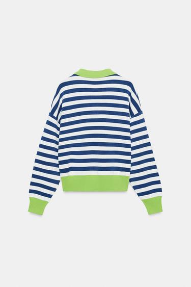 POLO EN MAILLE À RAYURES - rayures de Zara - Image 7
