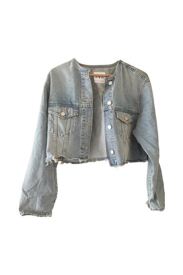 BLOUSON BLEU CLAIR COURT OVERSIZE