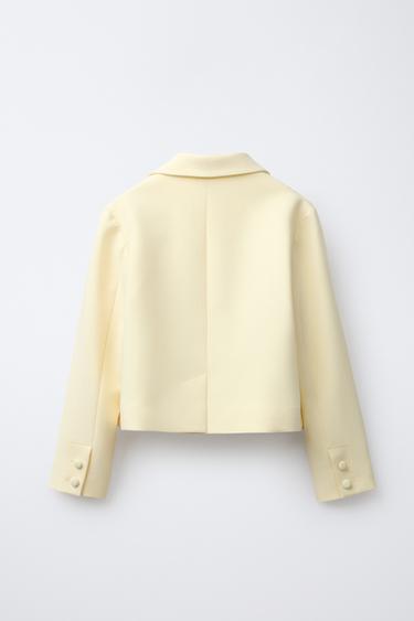 VESTE À BOUTON RECOUVERT - Jaune pastel de Zara - Image 1