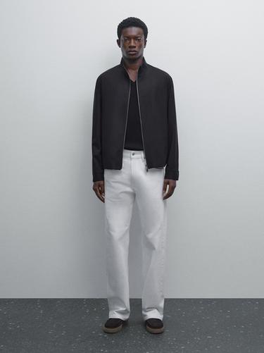 Zara Double wool blend jacket - Navy blue