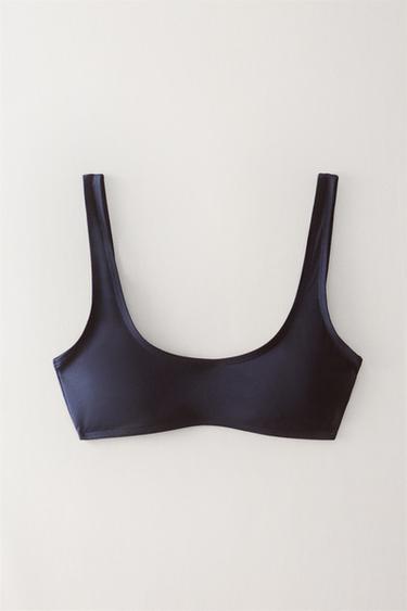 BIKINITOP MET RONDE HALS - Blauw van Zara