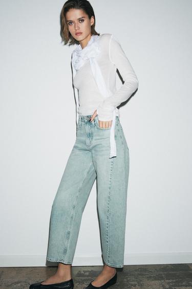 ZW COLLECTION ANKLE RELAXED FIT MID-WAIST JEANS - Light blue by Zara - Image 3