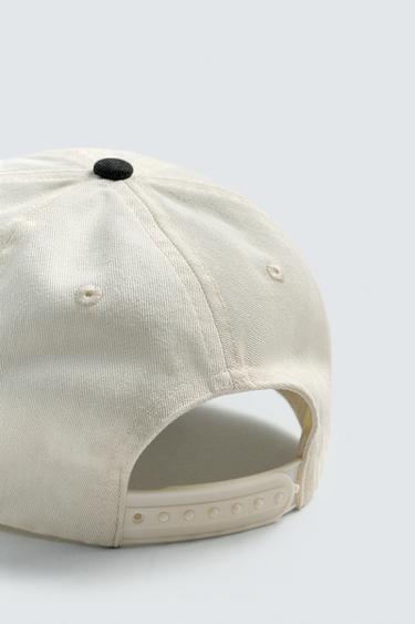EMBROIDERED SLOGAN CAP - Ecru by Zara - Image 5