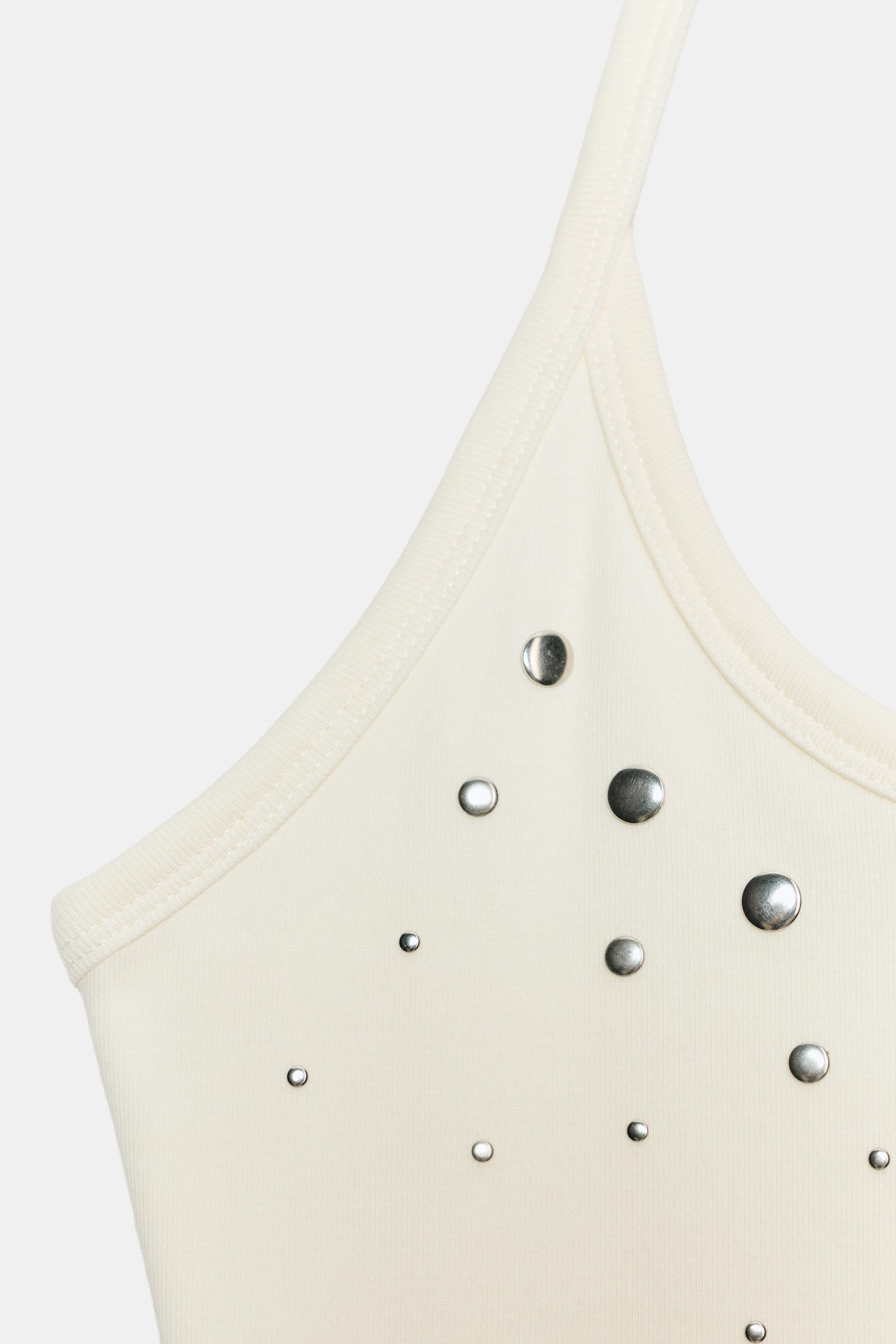 STUDDED HALTER TOP