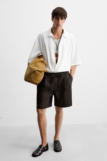 SANDALES STYLE PLAGE EN CUIR - Noir de Zara - Image 1