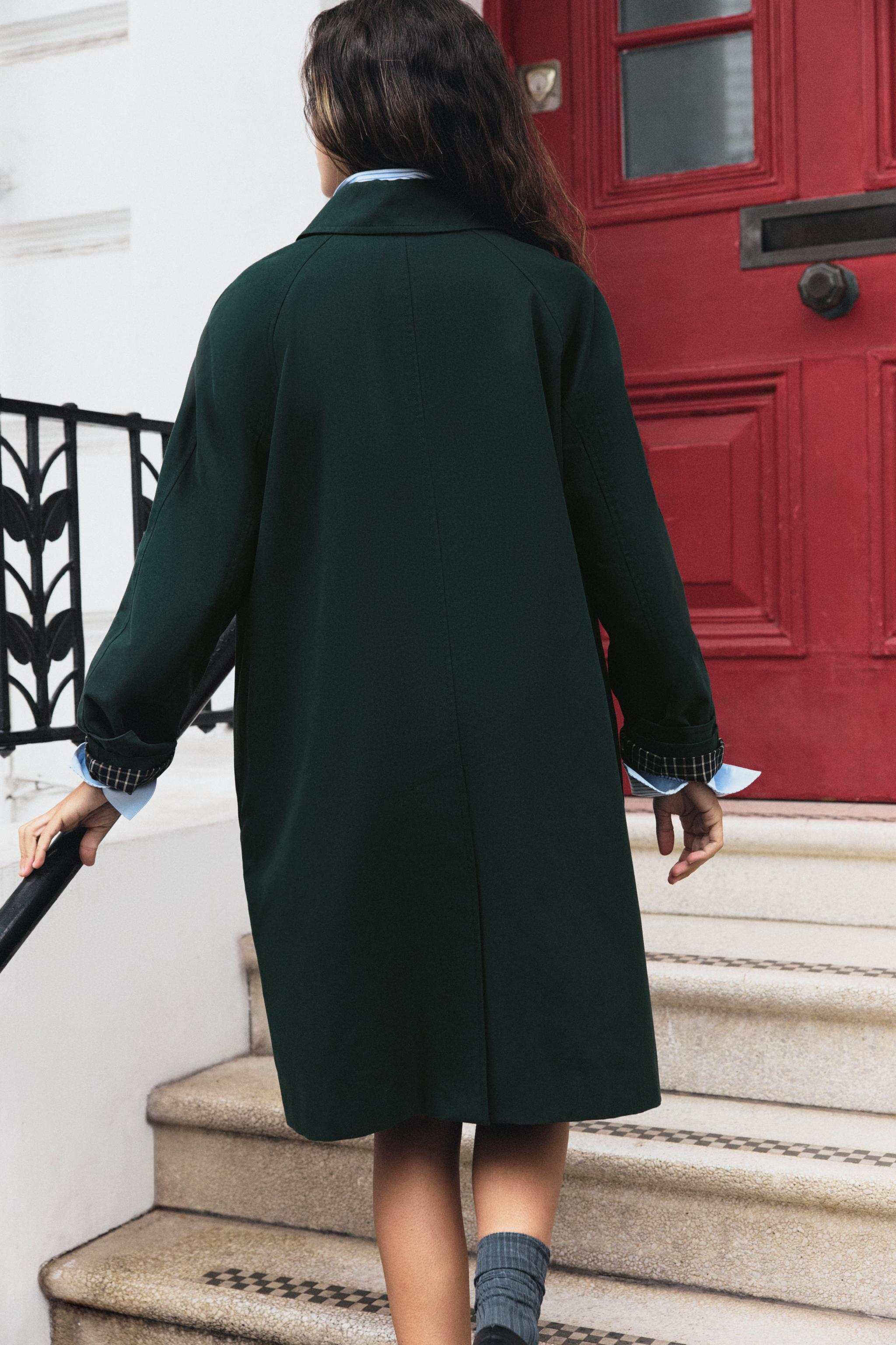 ZW COLLECTION ミディトレンチコート - グレーグリーン | ZARA Japan