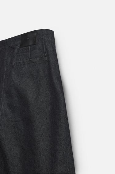 BERMUDA WIDE LEG PLIS - Indigo de Zara - Image 7