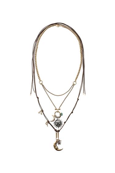 PACK 2 COLLARES CHARMS SOL LUNA - Dorado de Zara