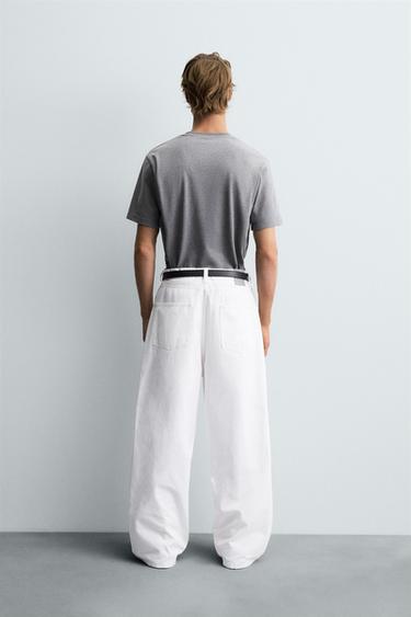 BAGGY FIT JEANS - White by Zara