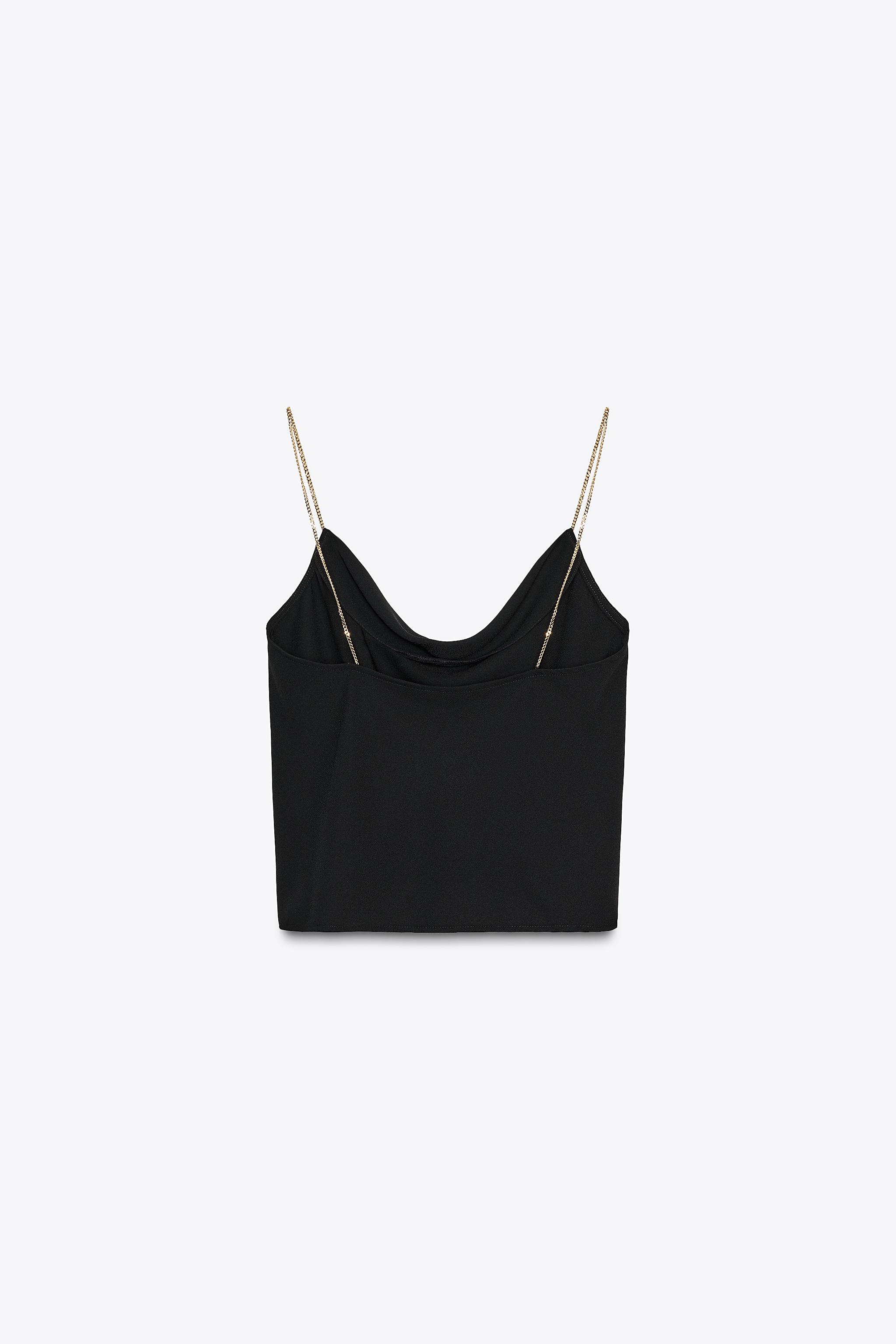 小物 lingernine501 CHAIN STRAP LINGERIE TOP - Black | ZARA United States
