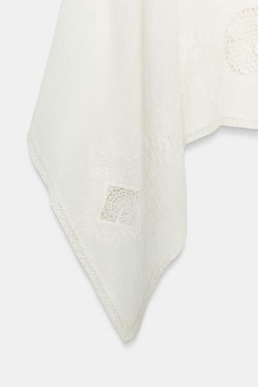 TOP EN GAZE ASYMÉTRIQUE BRODÉ - Blanc cassé de Zara - Image 11