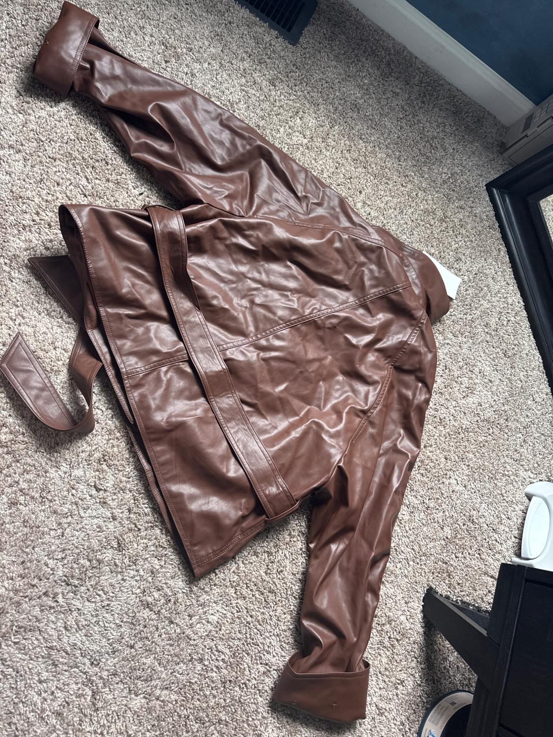 SHORT FAUX LEATHER TRENCH COAT - Image 2