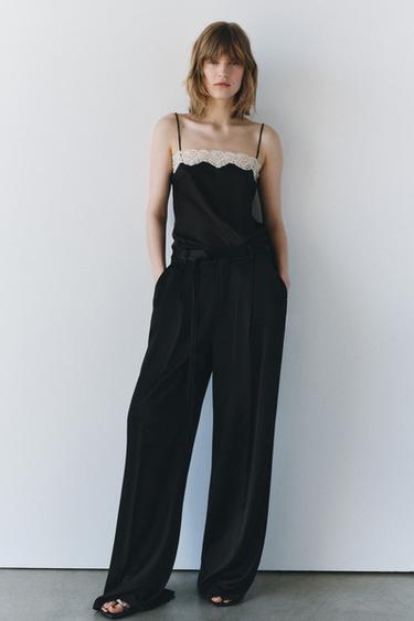 ТОП В БЕЛЬЕВОМ СТИЛЕ ИЗ КОЛЛЕКЦИИ ZW — ЧЕРНЫЙ от Zara — изображение 0