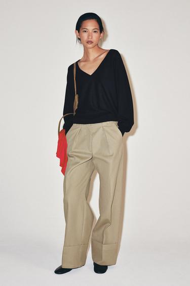 PANTALON CHINO ZW COLLECTION - Camel foncé de Zara
