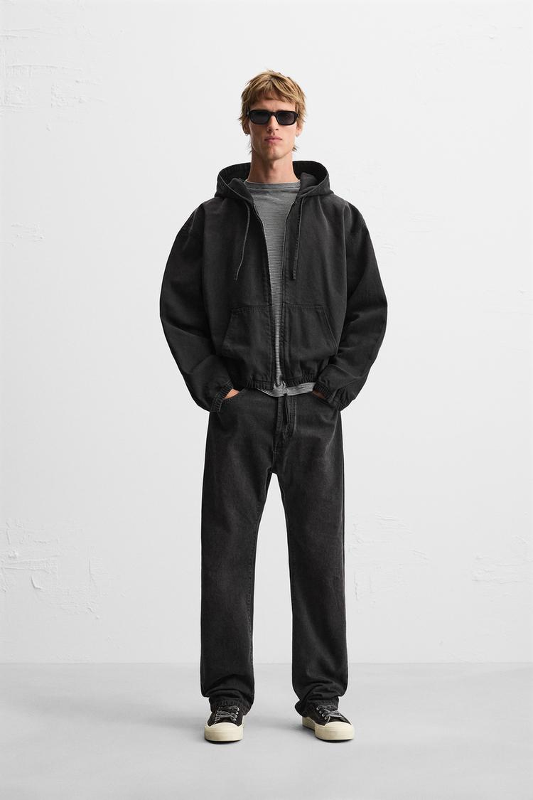 Giacca Marinaio Zara Zara Giubbotto Nero GIUBBOTTO DENIM CAPPUCCIO