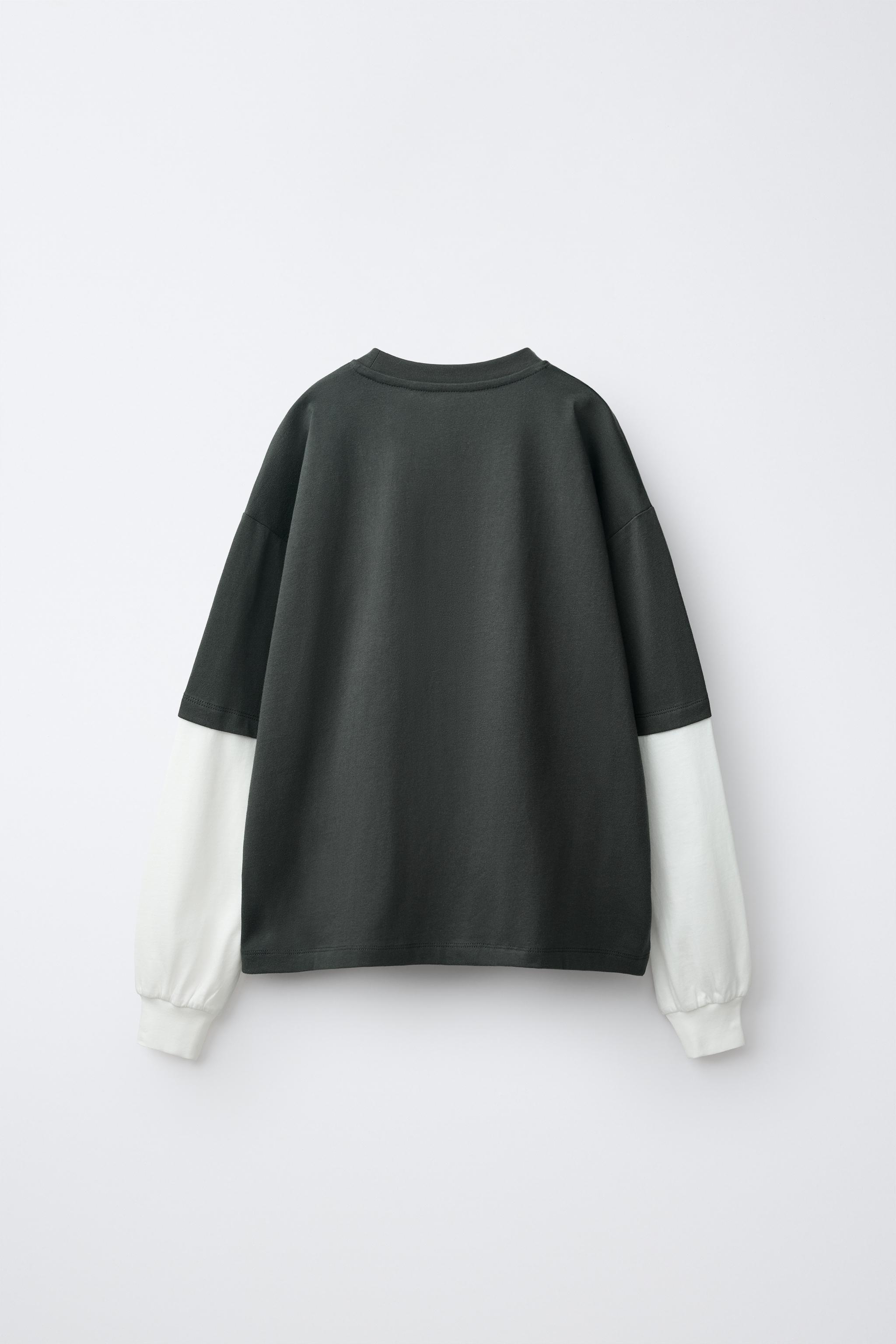 DOUBLE SLEEVE PRINTED T-SHIRT