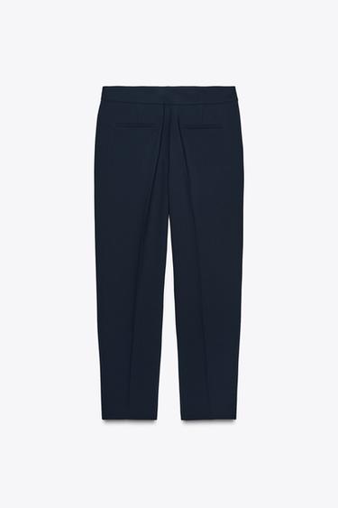 HIGH-WAIST SLIM TROUSERS - Navy blue by Zara - Image 5