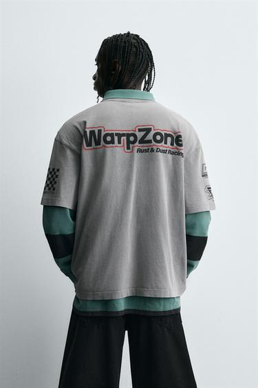 T-SHIRT GRAPHIQUES MOTO - Gris anthracite de Zara - Image 2