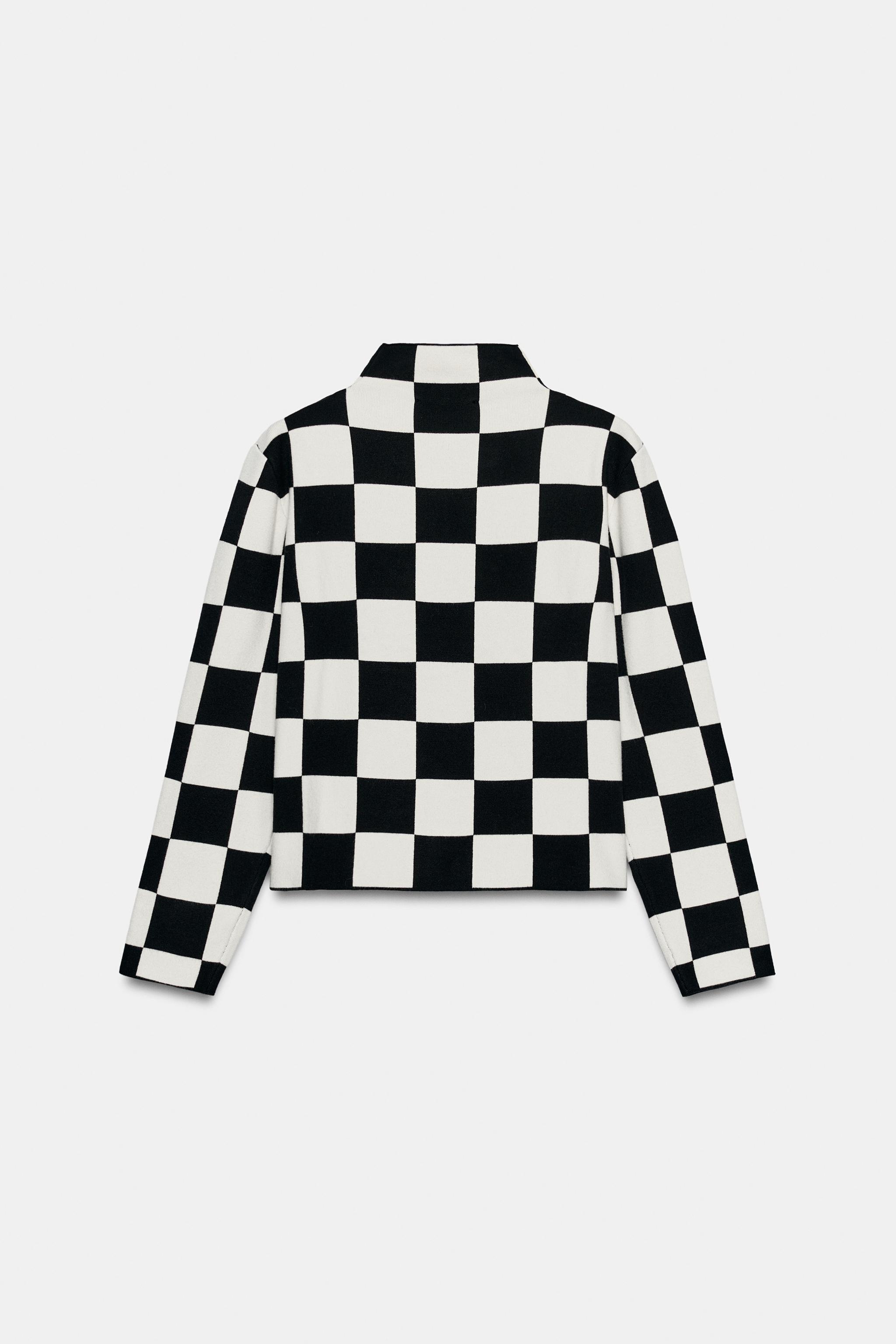 PLAID KNIT JACKET