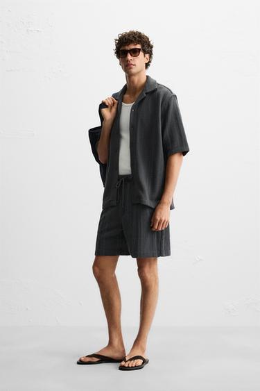 TEXTURED RELAXED FIT SHIRT - Anthracite grey by Zara - Image 3
